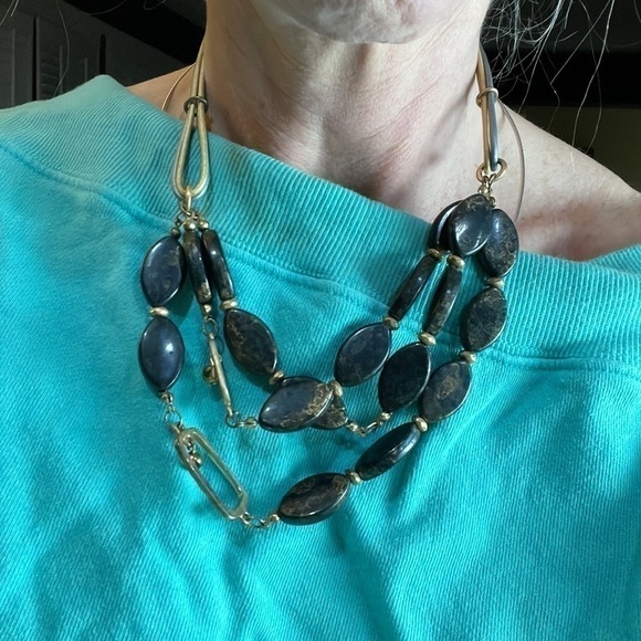 CHICOS necklace brown and gold tones - Picture 6 of 6